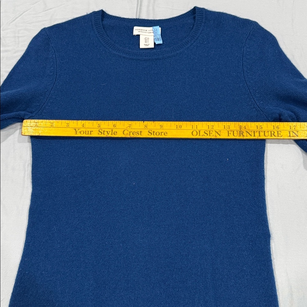 Adrienne Vittadini crew neck 100% cashmere sweater sz S - Picture 3 of 6